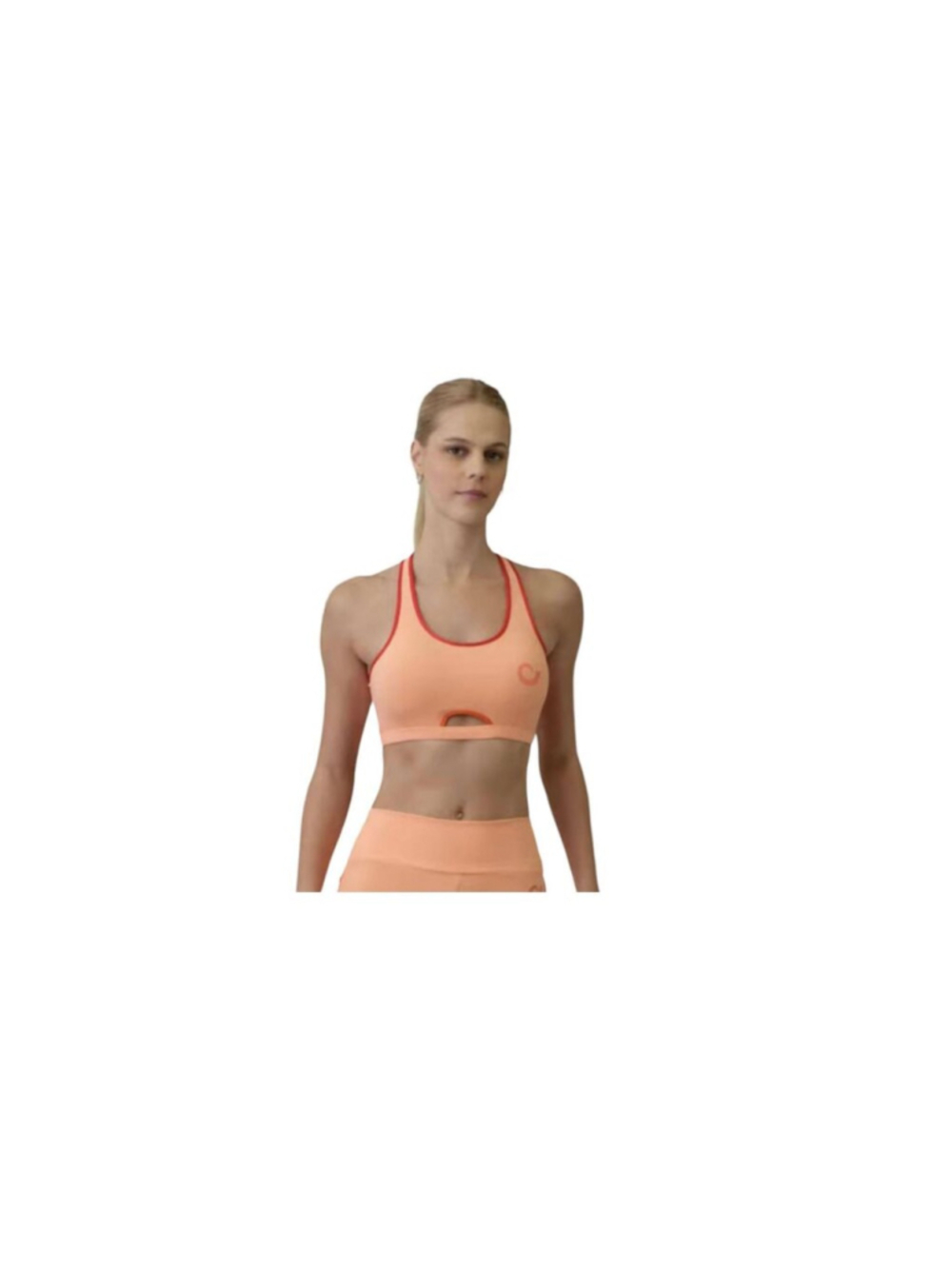 Cajubrasil Women's Size L Racerback Keyhole Sports Bra Peach Orange And Red New